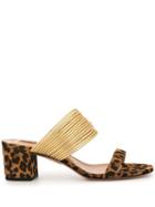 Aquazzura Leopard Print Heeled Sandals - Gold