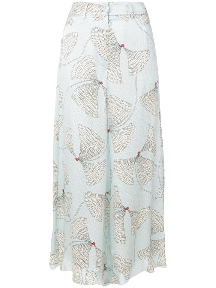 L'autre Chose Print Palazzo Trousers - Blue