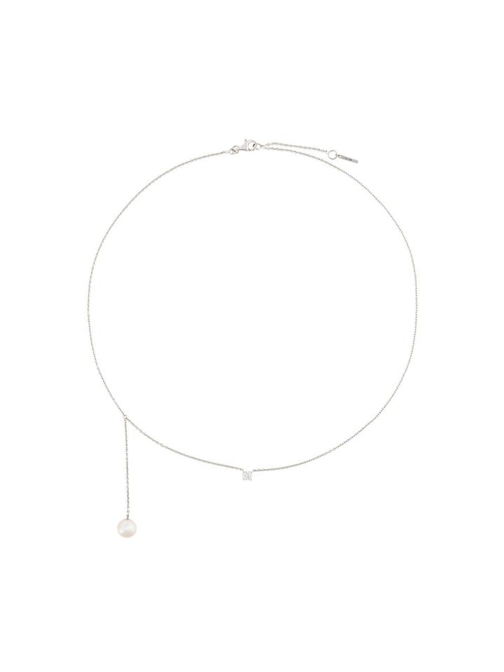Maison Margiela Drop Pearl Necklace - Metallic