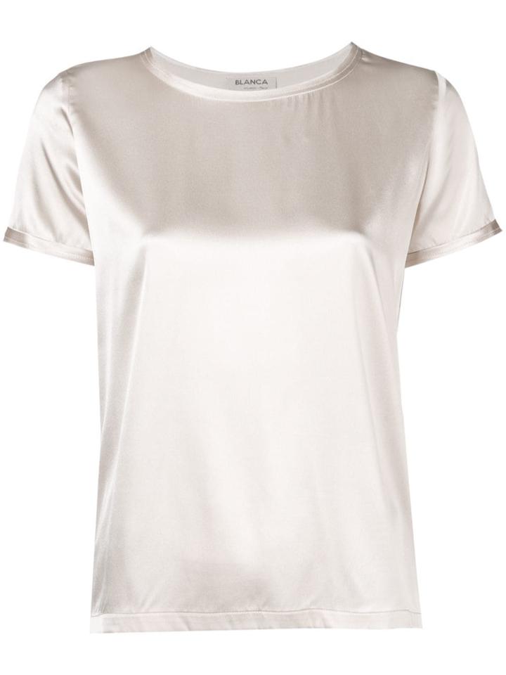 Blanca Round Neck Blouse - Nude & Neutrals