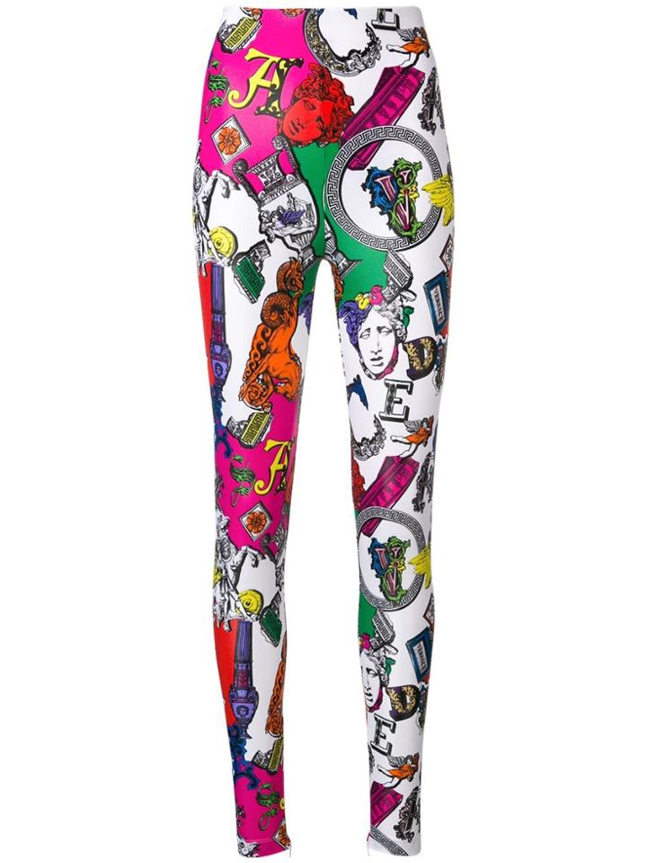 Versace Icon Printed Leggings - White