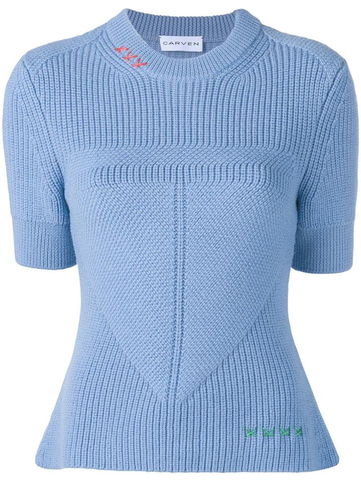 Carven Shortsleeved Jumper - Blue