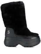 Michael Michael Kors Faux Fur Platform Boots - Black
