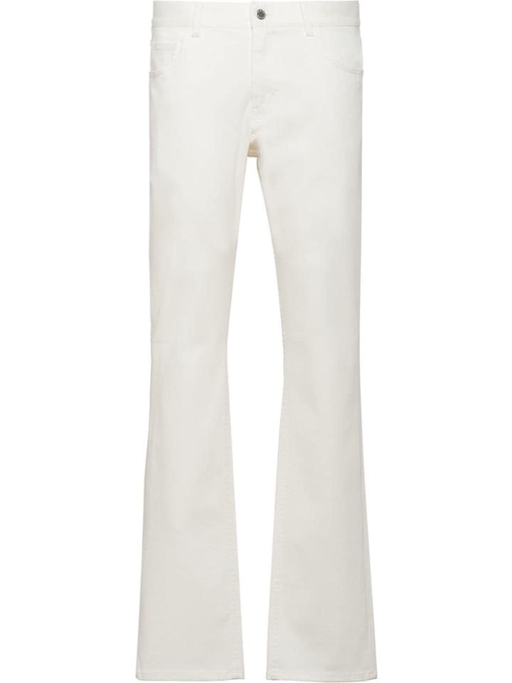 Prada Tapered-fit Washed Denim Jeans - White
