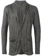 John Varvatos Crinkled Blazer Sweater, Men's, Size: Xl, Grey, Linen/flax/cotton/metallic Fibre