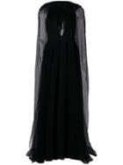 Philosophy Di Lorenzo Serafini Mesh-cape Flared Dress - Black