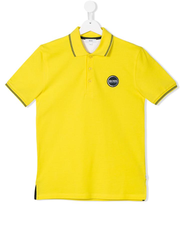 Boss Kids Logo Embroidered Polo Shirt - Yellow & Orange