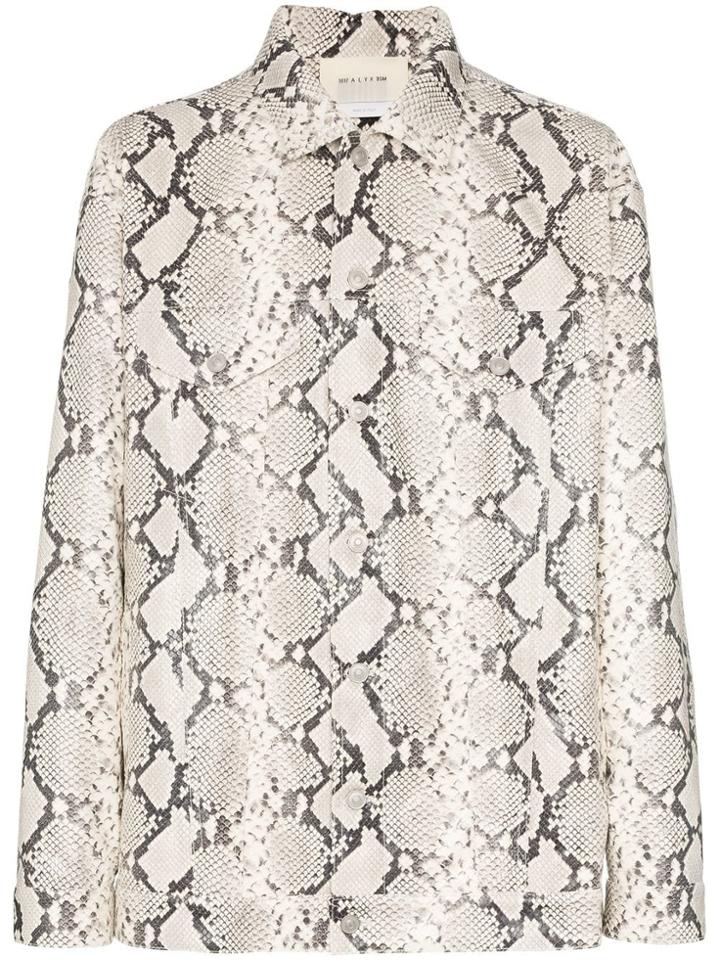 1017 Alyx 9sm Snakeskin Embossed Leather Jacket - Grey