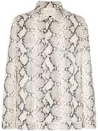 1017 Alyx 9sm Snakeskin Embossed Leather Jacket - Grey