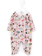 Fendi Kids Print Romper, Newborn Girl's, Size: 1 Mth, Pink/purple