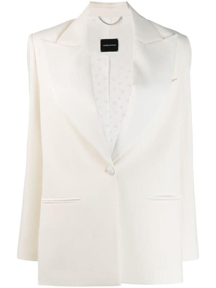 Magda Butrym Structured Wool Blazer - White