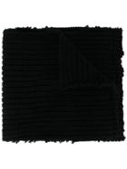 Raf Simons Logo Patch Scarf, Black, Virgin Wool