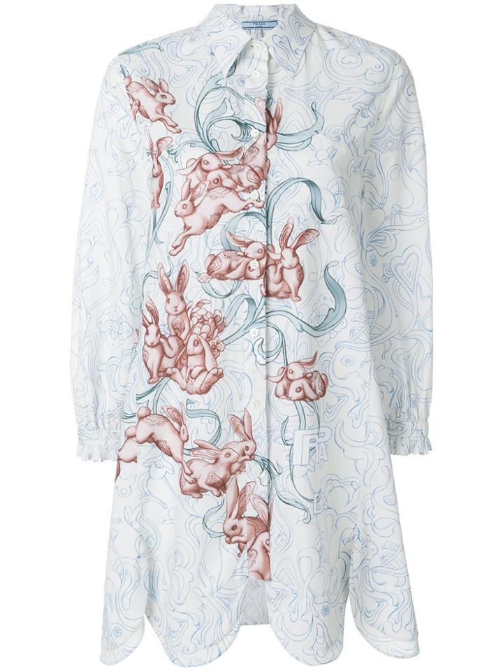 Prada Oversized Floral-print Shirt - Multicolour