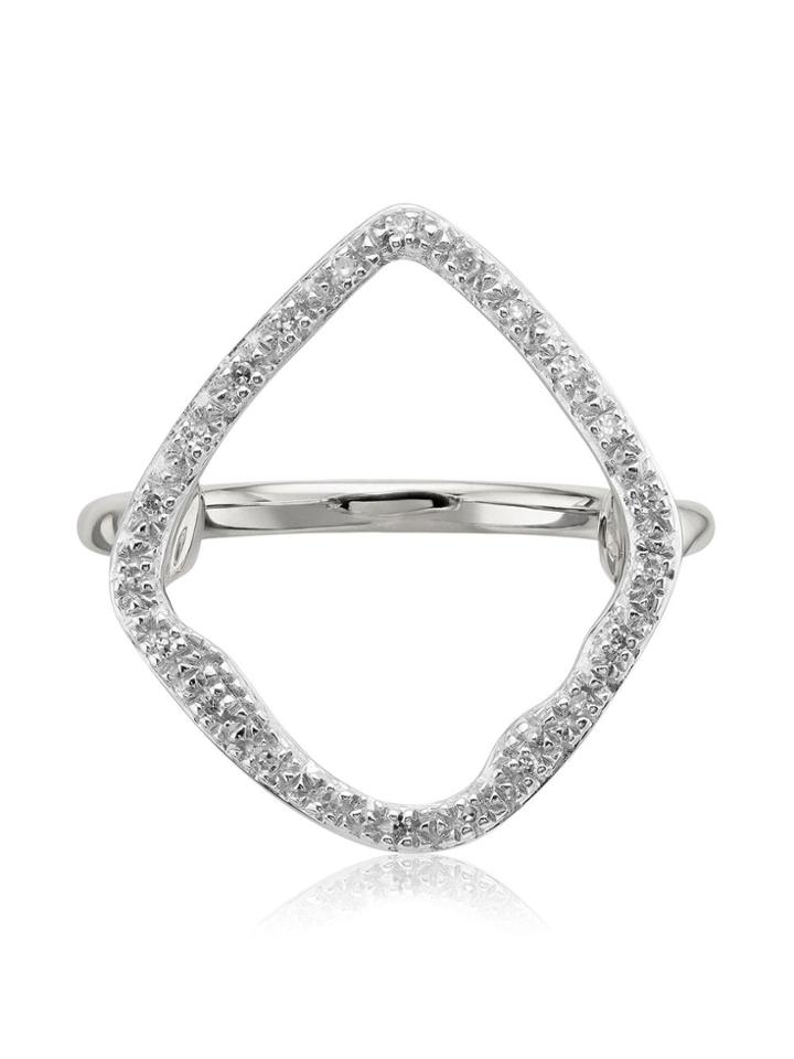 Monica Vinader Riva Hoop Diamond Cocktail Ring - Silver