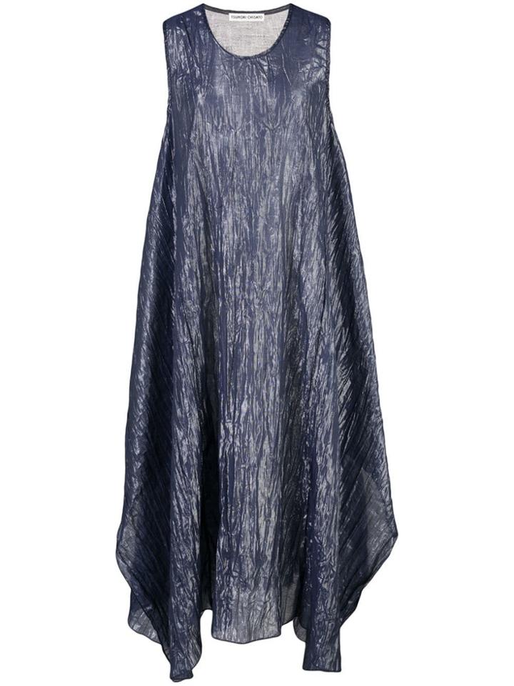 Tsumori Chisato Crinkle-effect Metallic Dress - Blue
