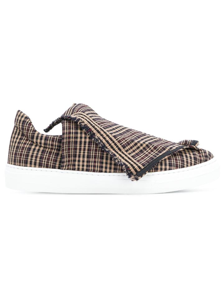 Ports 1961 Foldover Plaid Slip-on Sneakers - Brown