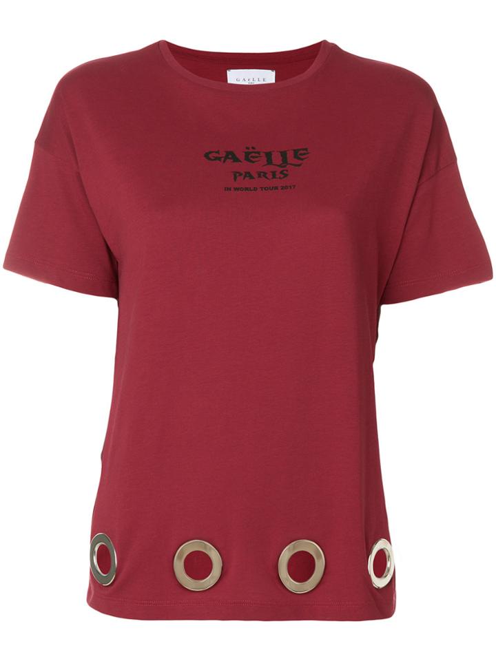 Gaelle Bonheur Eyelet Hem T-shirt - Red
