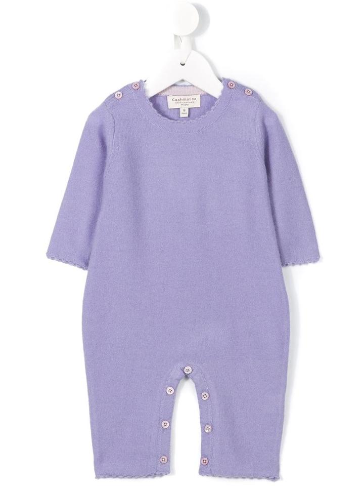 Cashmirino - Round Neck Body - Kids - Cashmere - 9 Mth, Pink/purple