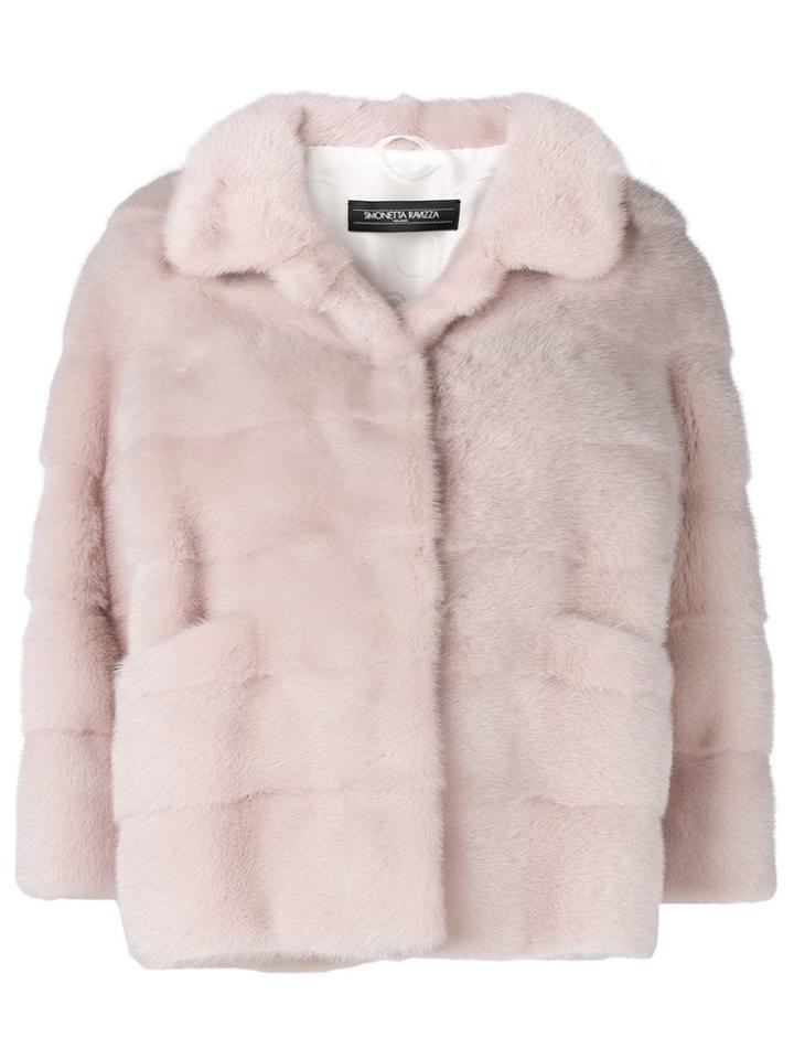 Simonetta Ravizza Classic Collar Fur Jacket - Pink