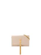 Saint Laurent Logo Shoulder Bag - Neutrals