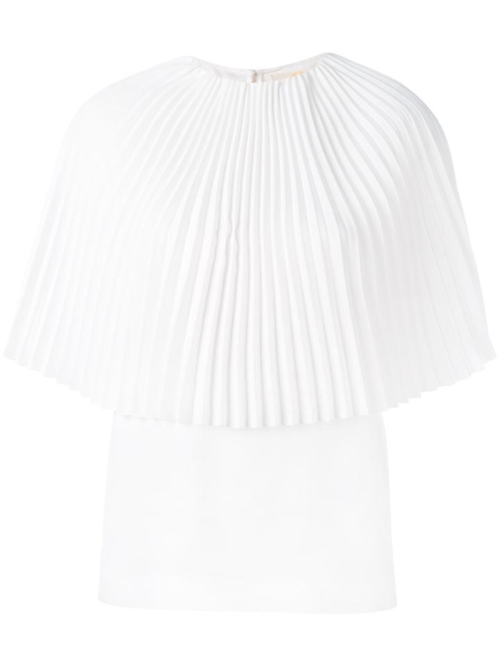 Sara Battaglia Flared Blouse - White