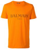 Balmain Logo T-shirt, Men's, Size: Xl, Yellow/orange, Cotton