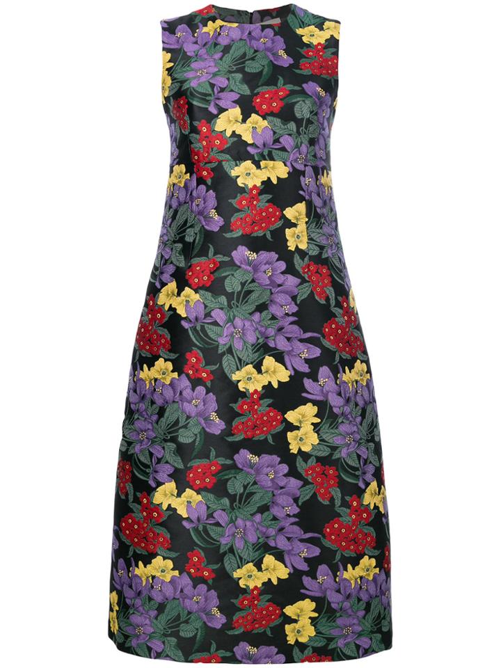 Giuseppe Di Morabito Floral Flared Dress - Black