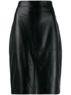 Federica Tosi High Waisted Leather Skirt - Black