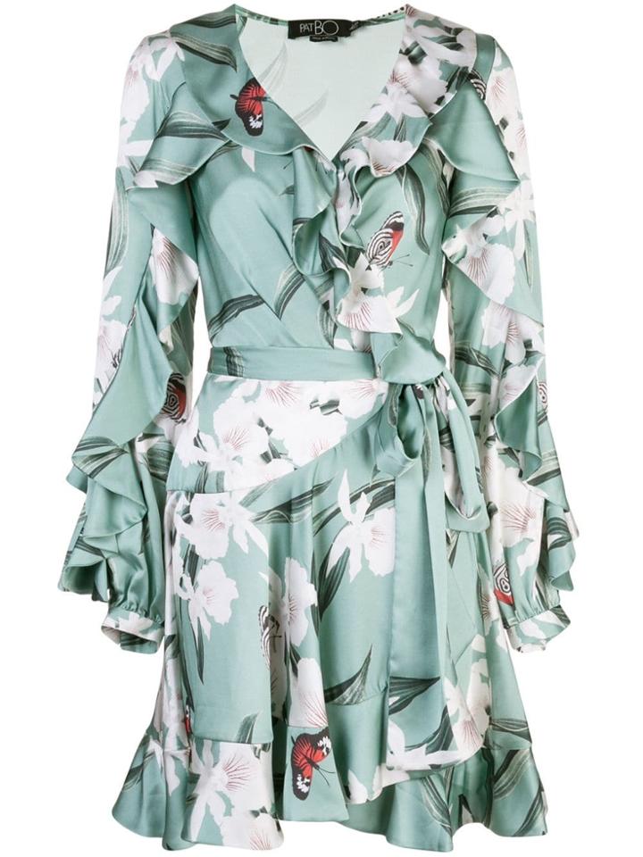 Patbo Short Ruffled Dress - Green