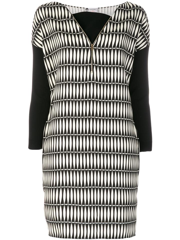 Lanvin Printed Panelled Dress - Black