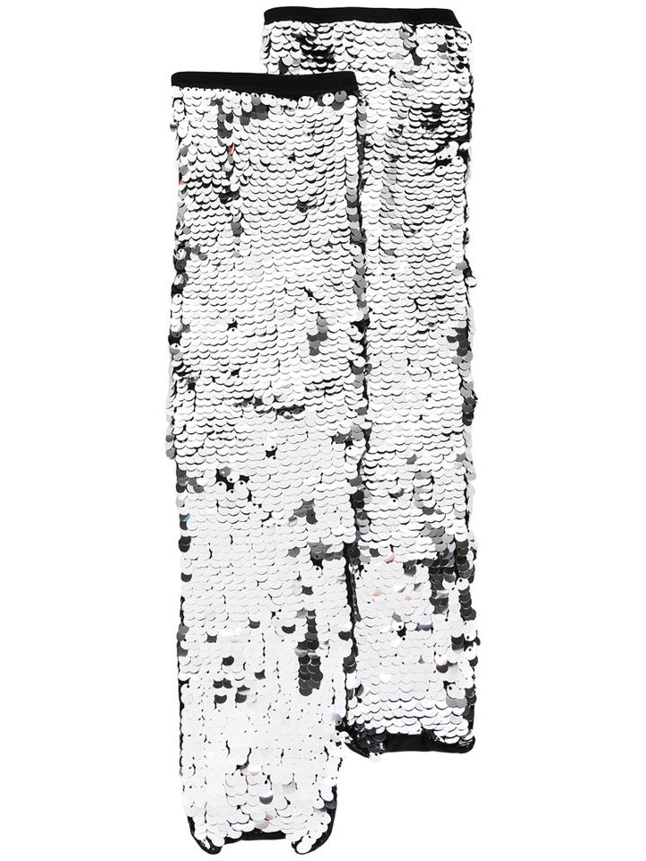 Off-white - Sequins Embellished Gloves - Women - Viscose - One Size, Black, Viscose