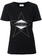 Saint Laurent Logo Print T-shirt, Women's, Size: Medium, Black, Cotton