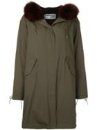 Army Yves Salomon Zip-up Parka - Green