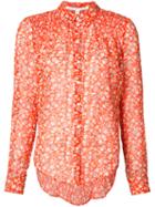 Veronica Beard - Floral Print Shirt - Women - Silk - 8, Pink/purple, Silk