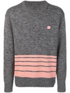 Acne Studios Striped Crew Neck Sweater - Grey