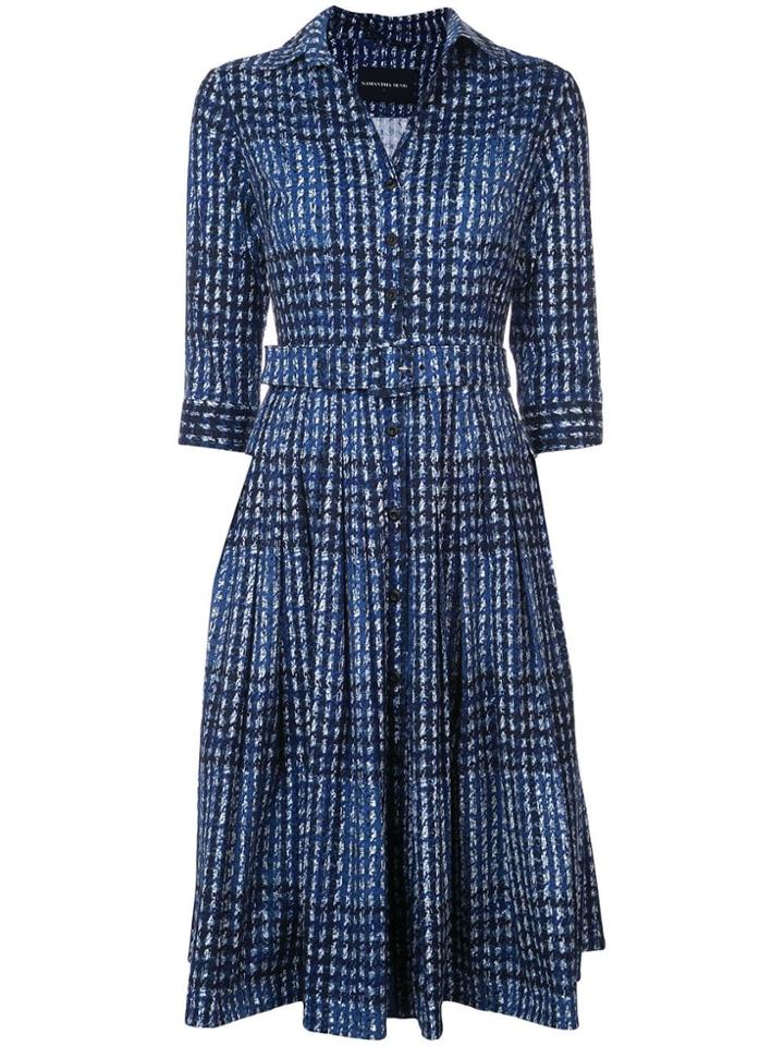 Samantha Sung Audrey Checked Dress - Blue
