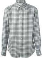 Brunello Cucinelli Checked Button Down Collar Shirt, Men's, Size: Small, Grey, Cotton