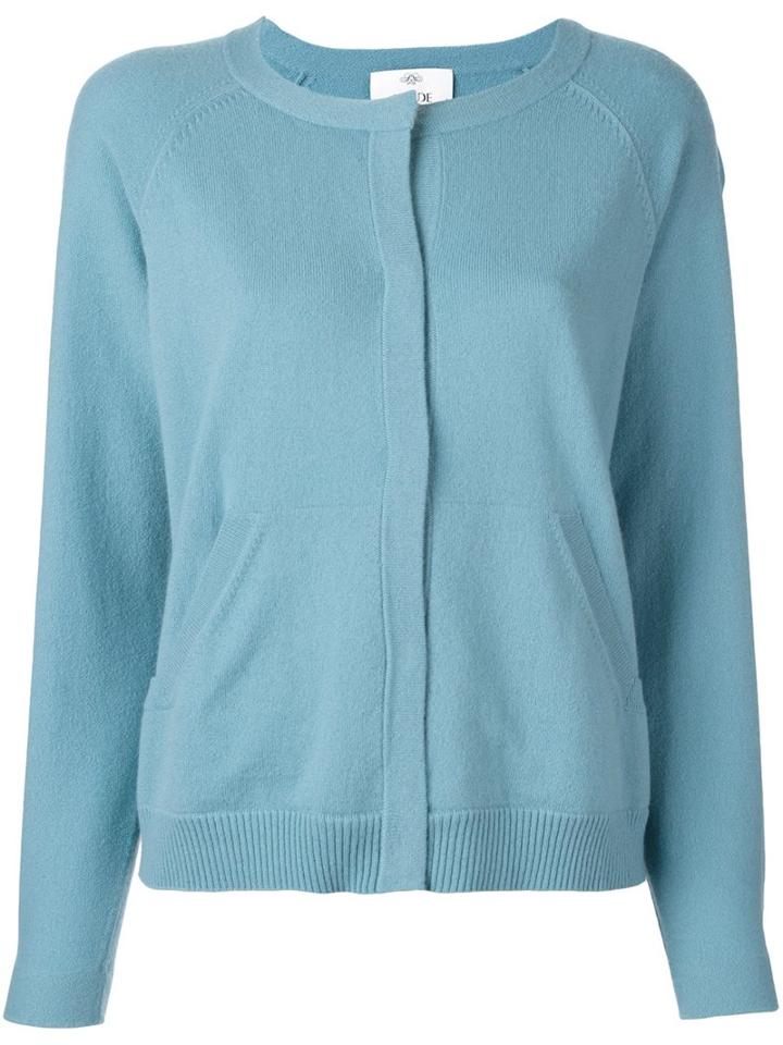 Allude Button Down Cardigan, Women's, Size: Large, Blue, Cashmere