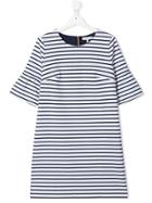 Tommy Hilfiger Junior Striped Frill Sleeve Dress - Blue