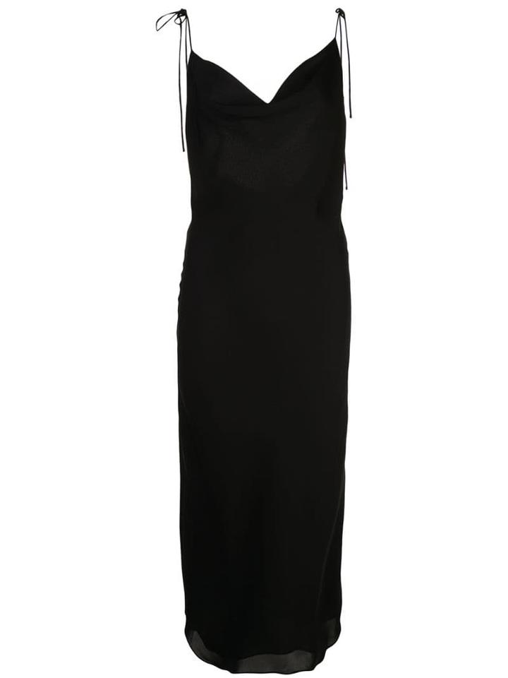 Kiki De Montparnasse Midi Slip Dress - Black