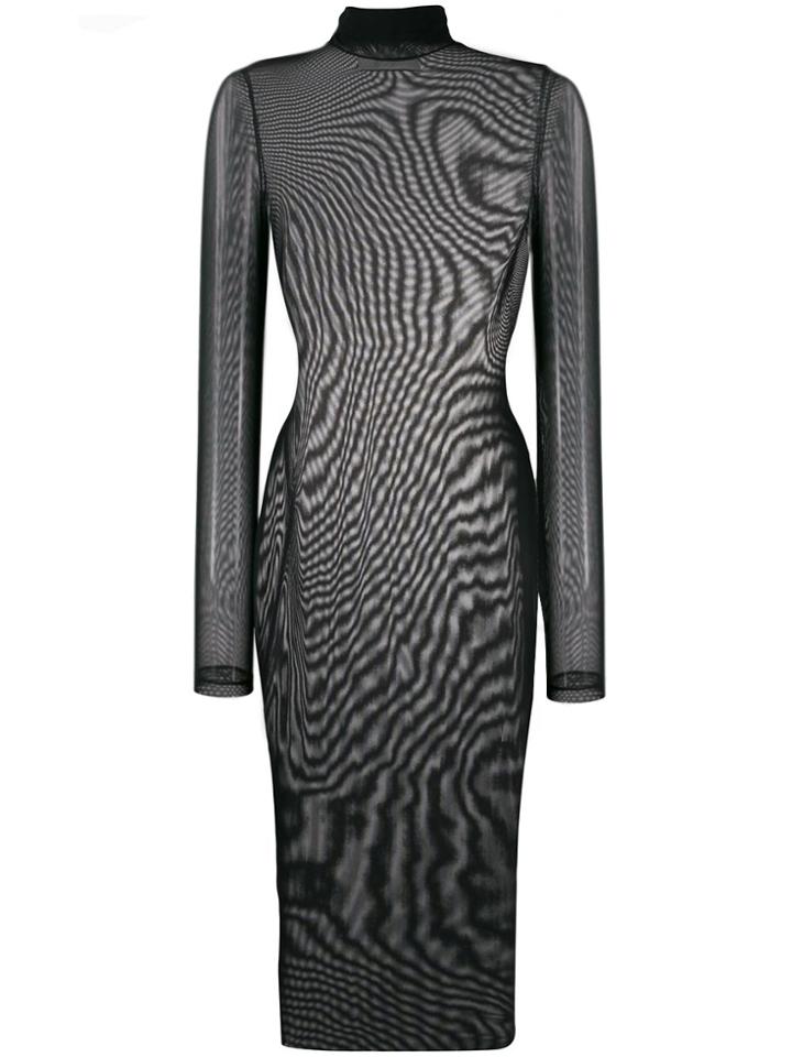 Mm6 Maison Margiela Sweaterdress With Knit - Black