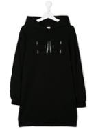 Elisabetta Franchi La Mia Bambina Teen Logo Sweatshirt Dress - Black
