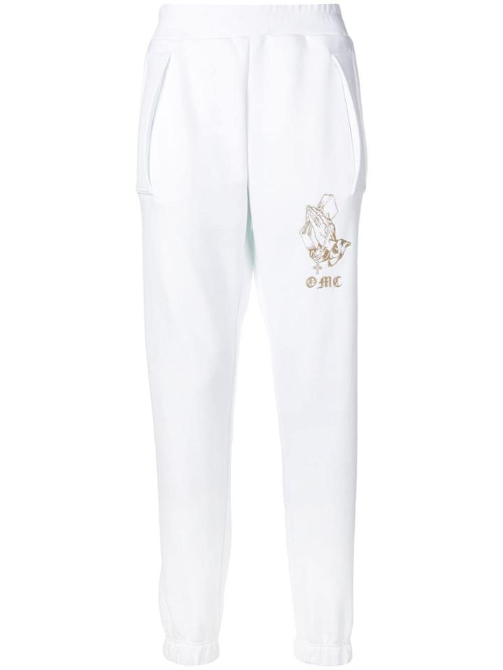 Omc Embroidered Prayer Detail Track Pants - White