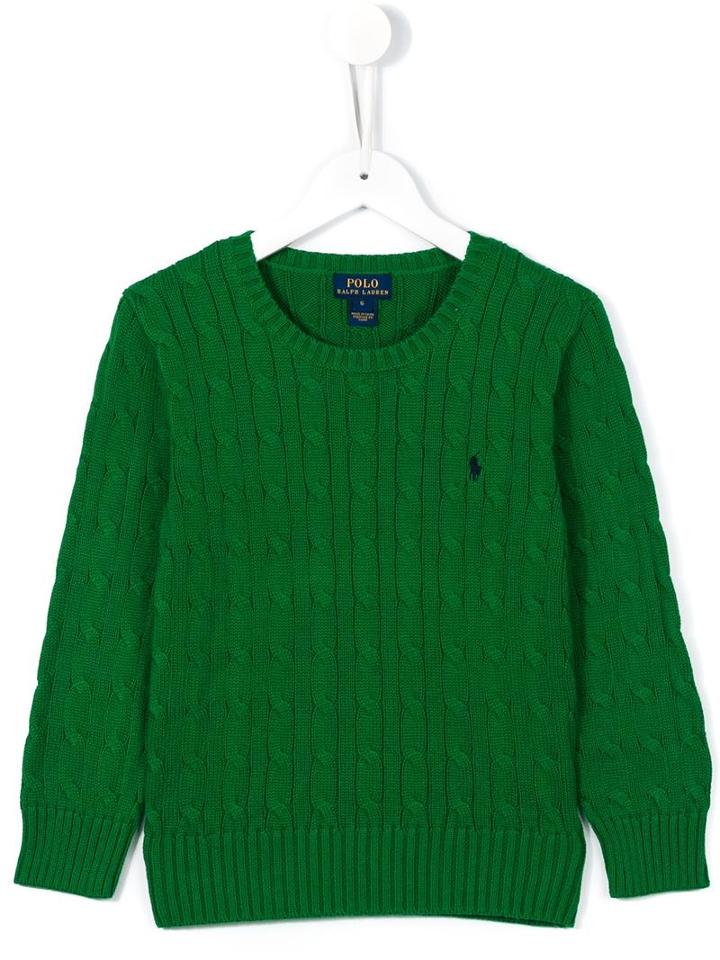 Ralph Lauren Kids Cable Knit Jumper, Boy's, Size: 12 Yrs, Green