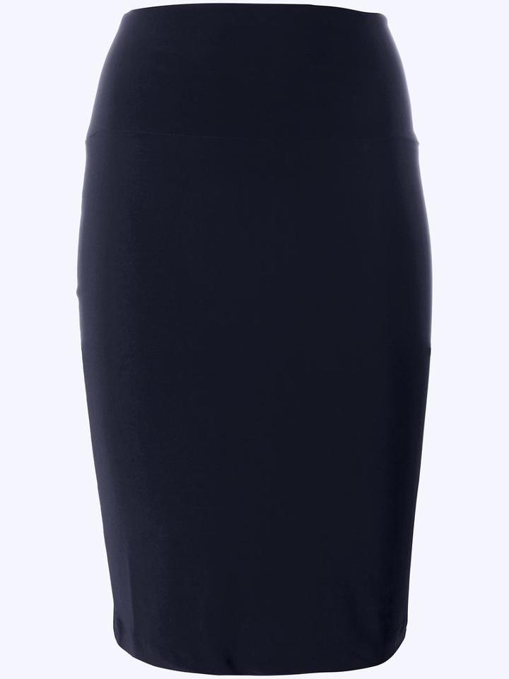 Norma Kamali Knee-length Pencil Skirt, Women's, Size: Xs, Blue, Polyester/spandex/elastane