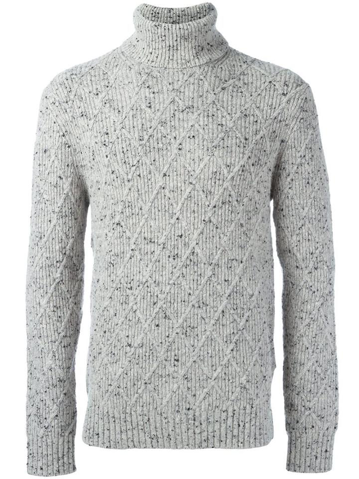 Michael Michael Kors Roll Neck Jumper, Men's, Size: Medium, Grey, Nylon/viscose/wool