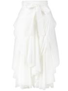 Kitx Asymmetric Frilled Front Skirt - White