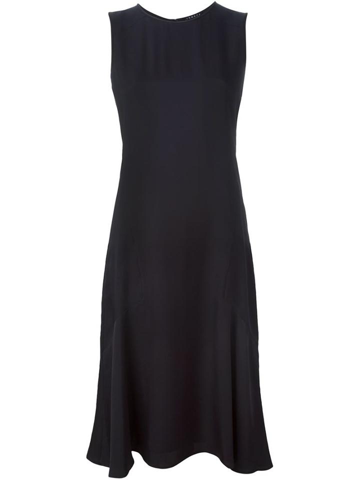Theory Sleeveless Flared Dress, Women's, Size: 8, Black, Silk