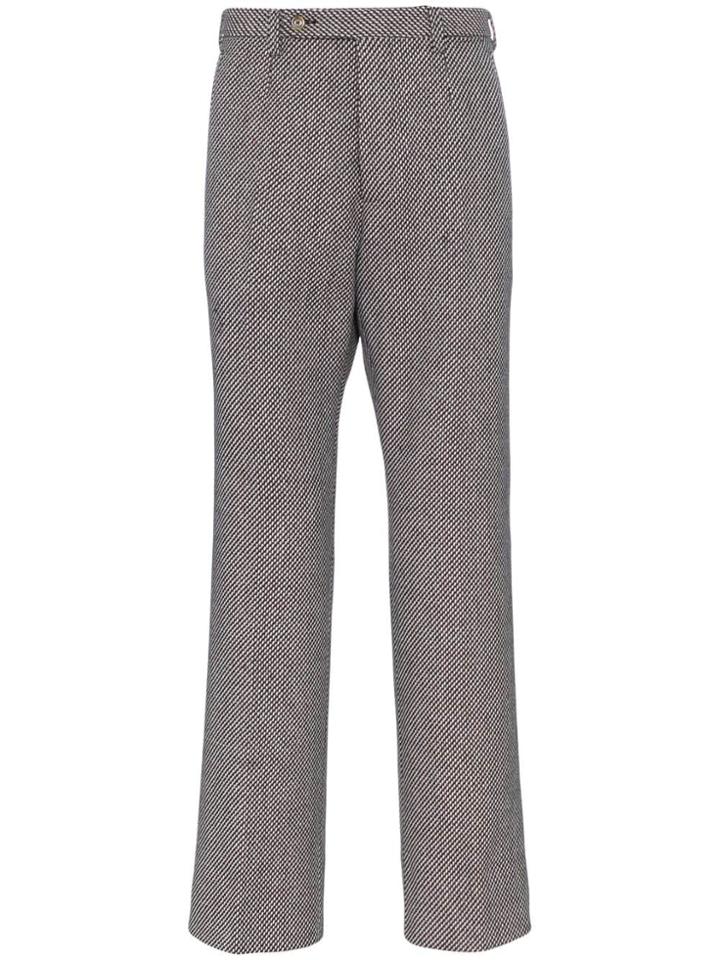 Gucci Check Straight Wool Blend Trousers - Unavailable