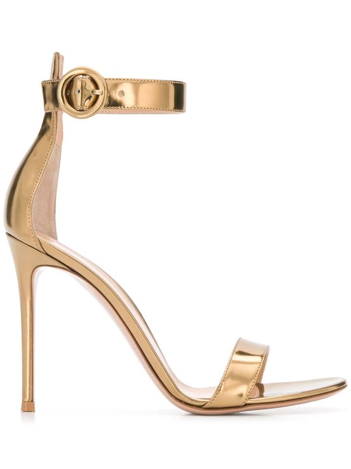 Gianvito Rossi Buckle Strap Sandals - Gold